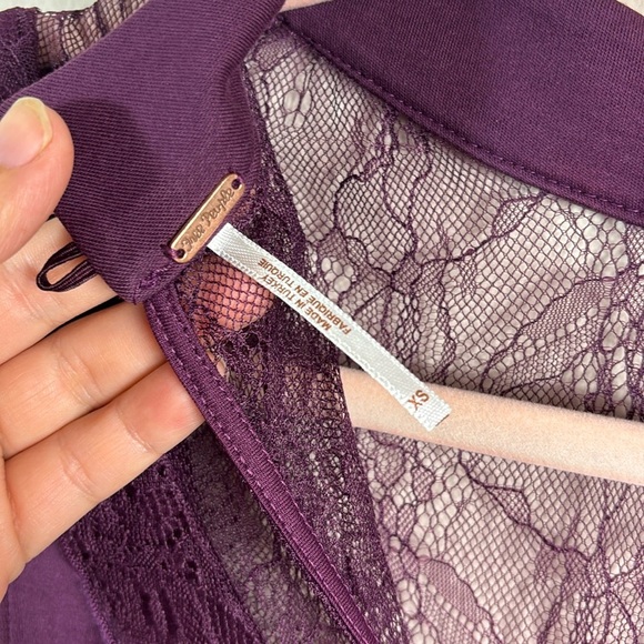 Free People Beaumont Muse Lace Trim Dress in Maroon Plum Purple size XS - Picture 7 of 11